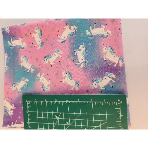 Magical Unicorn Fabric With Stars Pink & Blue Gradient 1 Yard x 45 Inches Quilt - Picture 3 of 8